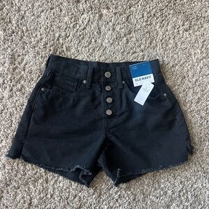 Girls Old Navy Black Jean Shorts High-Waisted Cutoff